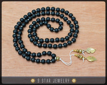 Load image into Gallery viewer, Matte Black Hand Knotted Baha&#39;i Prayer Beads - Full 95 (Alláh-u-Abhá) &quot;Asmita&quot;- BPB66