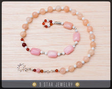 Load image into Gallery viewer, Pink Opal &amp; 925 Sterling silver 9 Star bahai - Baha&#39;i Prayer Beads &quot;Loving Kindness&quot; - BPB12