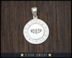 Sterling Silver Bahai Pendant w/ Ring Stone Symbol - BPS30v1