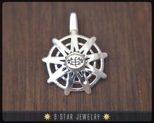 Load image into Gallery viewer, BPS28 - 925 Sterling Silver 9 Star Baha&#39;i Unity Pendant with Ring Stone Symbol