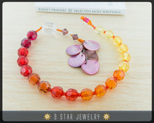 Load image into Gallery viewer, Baha&#39;i Prayer Beads (Alláh-u-Abhá)with mother of pearl &quot;Tropical Sunset&quot; - BPBA31