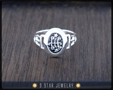 Load image into Gallery viewer, Sterling Silver Baha&#39;i Ringstone Symbol Ring - Sizes 5 to 10.5