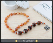 Load image into Gallery viewer, Red Aventurine &amp; Mahogany Obsidian Baha&#39;i Prayer Beads 5x19 &quot;Clarity&quot; - BPB51