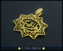 Load image into Gallery viewer, Gold Baha&#39;i 9 Star Greatest Name Pendant - (electroplate) - BPGP14