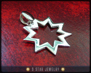 BPS21 - 925 Sterling Silver 9 Star Baha'i Pendant